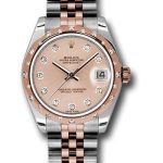 Rolex Steel and Everose Gold Datejust 31 Watch – 24 Diamond Bezel – Pink Diamond Dial – Jubilee Bracelet – 178341