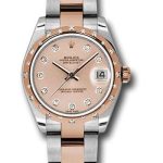 Rolex Steel and Everose Gold Datejust 31 Watch – 24 Diamond Bezel – Pink Diamond Dial – Oyster Bracelet – 178341