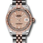 Rolex Steel and Everose Gold Datejust 31 Watch – 24 Diamond Bezel – Pink Index Dial – Jubilee Bracelet – 178341