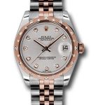 Rolex Steel and Everose Gold Datejust 31 Watch – 24 Diamond Bezel – Silver Diamond Dial – Jubilee Bracelet – 178341