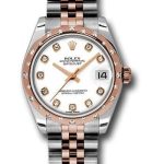 Rolex Steel and Everose Gold Datejust 31 Watch – 24 Diamond Bezel – White Diamond Dial – Jubilee Bracelet – 178341
