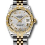 Rolex Steel and Yellow Gold Datejust 31 Watch – 24 Diamond Bezel – Mother-Of-Pearl Roman Dial – Jubilee Bracelet – 178343
