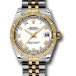 Rolex Steel and Yellow Gold Datejust 31 Watch – 24 Diamond Bezel – White Roman Dial – Jubilee Bracelet – 178343