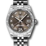 Rolex Steel and White Gold Datejust 31 Watch – 24 Diamond Bezel – Bronze Diamond Roman Vi Roman Dial – Jubilee Bracelet – 178344 brdrj
