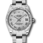 Rolex Steel and White Gold Datejust 31 Watch – 24 Diamond Bezel – Mother-Of-Pearl Roman Dial – Oyster Bracelet – 178344