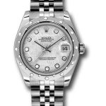 Rolex Steel and White Gold Datejust 31 Watch – 24 Diamond Bezel – Meteorite Diamond Dial – Jubilee Bracelet – 178344