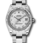 Rolex Steel and White Gold Datejust 31 Watch – 24 Diamond Bezel – Meteorite Diamond Dial – Oyster Bracelet – 178344