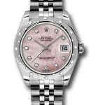 Rolex Steel and White Gold Datejust 31 Watch – 24 Diamond Bezel – Pink Mother-Of-Pearl Diamond Dial – Jubilee Bracelet – 178344