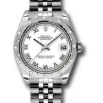 Rolex Steel and White Gold Datejust 31 Watch – 24 Diamond Bezel – White Roman Dial – Jubilee Bracelet – 178344