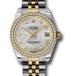 Rolex Steel and Yellow Gold Datejust 31 Watch – 46 Diamond Bezel – Mother-Of-Pearl Diamond Dial – Jubilee Bracelet – 178383