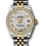 Rolex Steel and Yellow Gold Datejust 31 Watch – 46 Diamond Bezel – Mother-Of-Pearl Roman Dial – Jubilee Bracelet – 178383