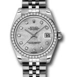 Rolex Steel and White Gold Datejust 31 Watch – 46 Diamond Bezel – Mother-Of-Pearl Diamond Dial – Jubilee Bracelet – 178384