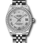 Rolex Steel and White Gold Datejust 31 Watch – 46 Diamond Bezel – Mother-Of-Pearl Roman Dial – Jubilee Bracelet – 178384