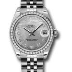 Rolex Steel and White Gold Datejust 31 Watch – 46 Diamond Bezel – White Goldust Mother-Of-Pearl Arabic Dial – Jubilee Bracelet – 178384 wgdmdaj