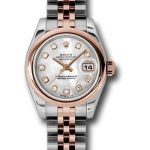 Rolex Steel and Everose Gold Rolesor Lady Datejust 26 Watch – Domed Bezel – Mother-Of-Pearl Diamond Dial – Jubilee Bracelet – 179161