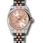 Rolex Steel and Everose Gold Rolesor Lady Datejust 26 Watch – Domed Bezel – Pink Champagne Diamond Dial – Jubilee Bracelet – 179161