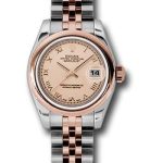 Rolex Steel and Everose Gold Rolesor Lady Datejust 26 Watch – Domed Bezel – Pink Champagne Roman Dial – Jubilee Bracelet – 179161