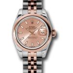 Rolex Steel and Everose Gold Rolesor Lady Datejust 26 Watch – Domed Bezel – Pink Index Dial – Jubilee Bracelet – 179161