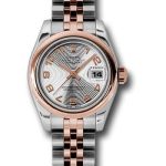 Rolex Steel and Everose Gold Rolesor Lady Datejust 26 Watch – Domed Bezel – Silver Concentric Circle Arabic Dial – Jubilee Bracelet – 179161