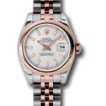 Rolex Steel and Everose Gold Rolesor Lady Datejust 26 Watch – Domed Bezel – Silver Index Dial – Jubilee Bracelet – 179161