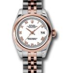 Rolex Steel and Everose Gold Rolesor Lady Datejust 26 Watch – Domed Bezel – White Roman Dial – Jubilee Bracelet – 179161