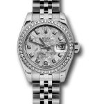 Rolex Steel and White Gold Lady Datejust 26 Watch – 46 Diamond Bezel – White Gold Crystal Diamond Dial – Jubilee Bracelet – 179384