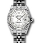 Rolex Steel and White Gold Lady-Datejust 26 Watch – 46 Diamond Bezel – Mother-Of-Pearl Diamond Dial – Jubilee Bracelet – 179384