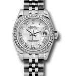 Rolex Steel and White Gold Lady Datejust 26 Watch – 46 Diamond Bezel – White Mother-Of-Pearl Roman Dial – Jubilee Bracelet – 179384