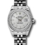 Rolex Steel and White Gold Lady-Datejust 26 Watch – 46 Diamond Bezel – Silver Index Dial – Jubilee Bracelet – 179384