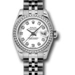 Rolex Steel and White Gold Lady-Datejust 26 Watch – 46 Diamond Bezel – White Diamond Dial – Jubilee Bracelet – 179384