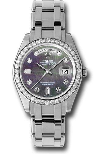 Rolex Platinum Day-Date Special Edition 39 Watch – 40 Diamond Bezel – Dark Mother-Of-Pearl Diamond Dial – 18946
