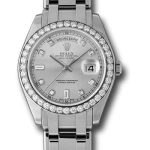 Rolex Platinum Day-Date Special Edition 39 Watch – 40 Diamond Bezel – Grey Diamond Dial – 18946