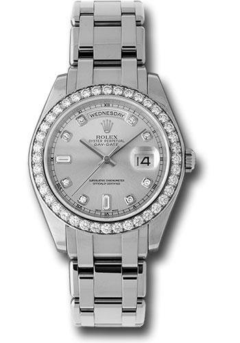 Rolex Platinum Day-Date Special Edition 39 Watch – 40 Diamond Bezel – Grey Diamond Dial – 18946