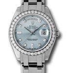 Rolex Platinum Day-Date Special Edition 39 Watch – 40 Diamond Bezel – Glacier Blue Diamond Dial – 18946