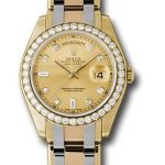 Rolex Yellow Gold Day-Date Special Edition 39 Watch – 40 Diamond Bezel – Champagne Diamond Dial – 18948tri