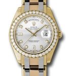 Rolex Yellow Gold Day-Date Special Edition 39 Watch – 40 Diamond Bezel – Silver Diamond Dial – 18948tri