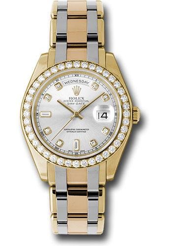 Rolex Yellow Gold Day-Date Special Edition 39 Watch – 40 Diamond Bezel – Silver Diamond Dial – 18948tri