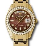Rolex Yellow Gold Day-Date Special Edition 39 Watch – 40 Diamond Bezel – Dark Mother-Of-Pearl Jubilee Diamond Dial – 18948 dkmjd