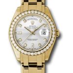 Rolex Yellow Gold Day-Date Special Edition 39 Watch – 40 Diamond Bezel – Silver Diamond Dial – 18948