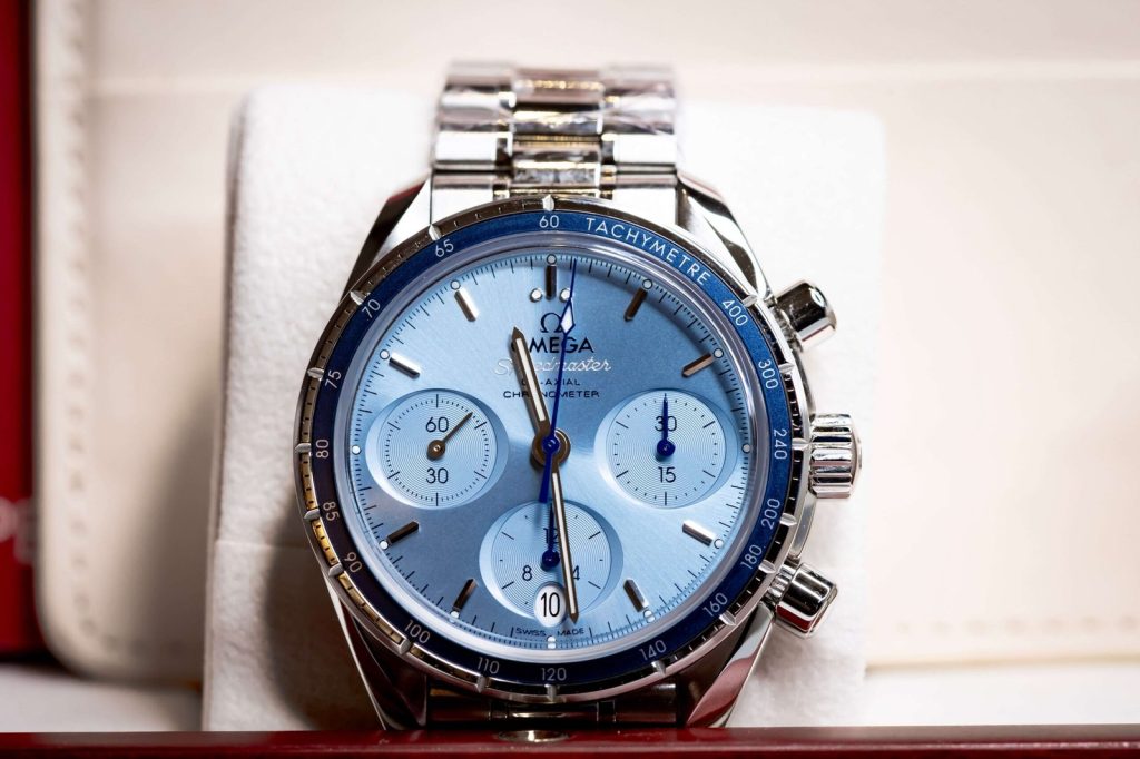 2025 OMG Speedmaster 38 Blue Dial Chronograph 324.30.38.50.03.001 – Full Set