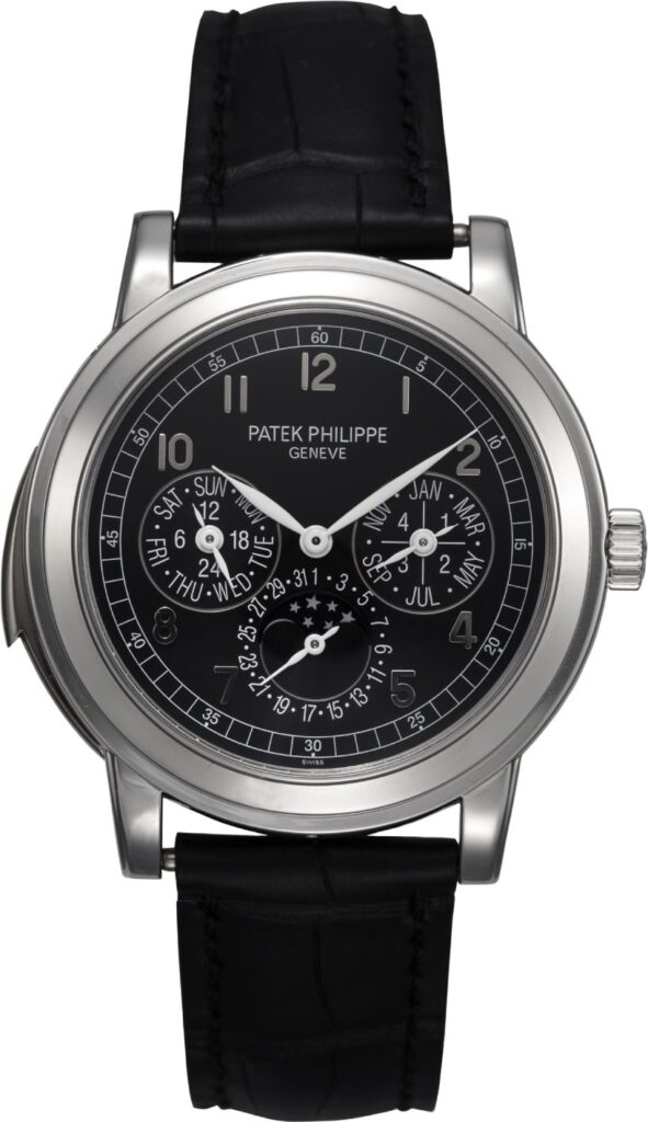 Patek Philippe Grand Complications Day-Date Annual Calendar Moon Phase Black Arabic Platinum Automatic – 42mm – 5074P-001