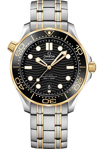 Omega Seamaster Diver 300M Co-Axial Master Chronometer Watch – 42 mm Steel And Yellow Gold Case – Unidirectional Bezel – Black Ceramic Dial – 210.20.42.20.01.002