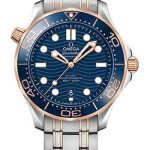 Omega Seamaster Diver 300M Co-Axial Master Chronometer Watch – 42 mm Steel And Sedna Gold Case – Unidirectional Bezel – Blue Ceramic Dial – 210.20.42.20.03.002