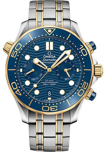 Omega Seamaster Diver 300M Omega Co-Axial Master Chronometer Chronograph – 44 mm Steel And Yellow Gold Case – Blue Dial – 210.20.44.51.03.001