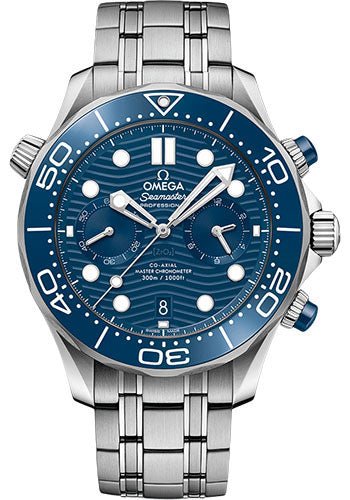 Omega Seamaster Diver 300M Omega Co-Axial Master Chronometer Chronograph – 44 mm Steel Case – Blue Dial – 210.30.44.51.03.001