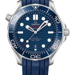 Omega Seamaster Diver 300M Co-Axial Master Chronometer Watch – 42 mm Steel Case – Unidirectional Bezel – Blue Ceramic Dial – Blue Rubber Strap – 210.32.42.20.03.001
