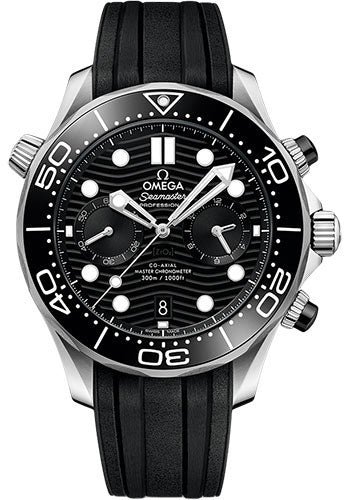 Omega Seamaster Diver 300M Omega Co-Axial Master Chronometer Chronograph – 44 mm Steel Case – Black Dial – Black Rubber Strap – 210.32.44.51.01.001