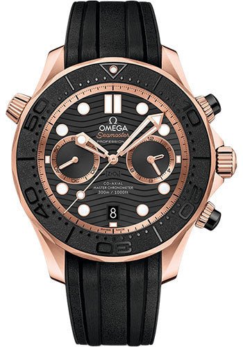 Omega Seamaster Diver 300M Omega Co-Axial Master Chronometer Chronograph – 44 mm Sedna Gold Case – Black Dial – 210.62.44.51.01.001