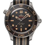 Omega Seamaster Diver 300M Omega Co-Axial Master Chronometer 007 Edition – 42 mm Titanium Case – Brown Dial – Striped Nato Strap – 210.92.42.20.01.001