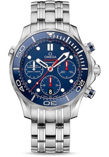 Omega Seamaster Diver 300 M Co-Axial Chronograph Watch – 41.5 mm Steel Case – Blue Unidirectional Bezel – Blue Dial – 212.30.42.50.03.001